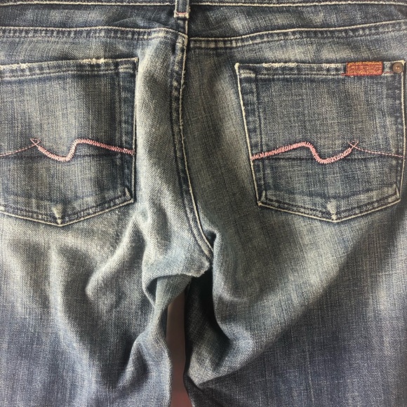 7 For All Mankind Womens jeans 30 Bootcut mid rise Blue Denim Casual Pants - Picture 7 of 12